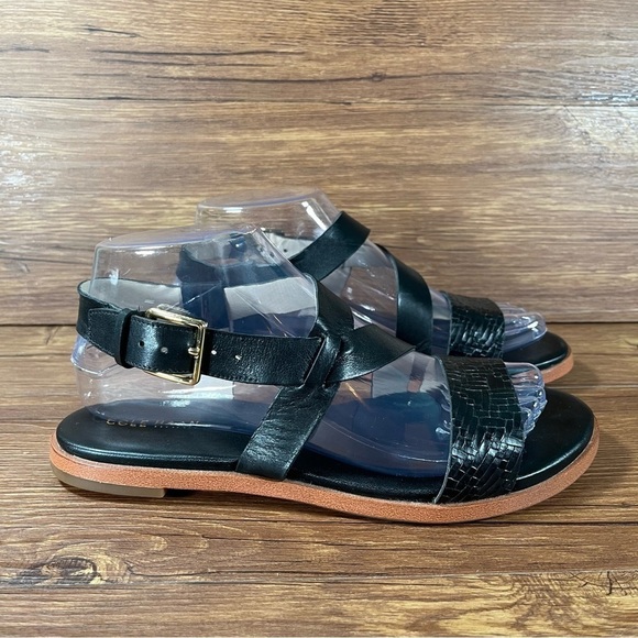 Cole Haan Findra Black Leather Strappy Sandals Women’s Size 7 Shoes - Picture 11 of 11